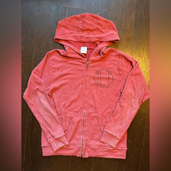 JET vintage red hooded zip up sweatshirt Small - Picture 2 of 8